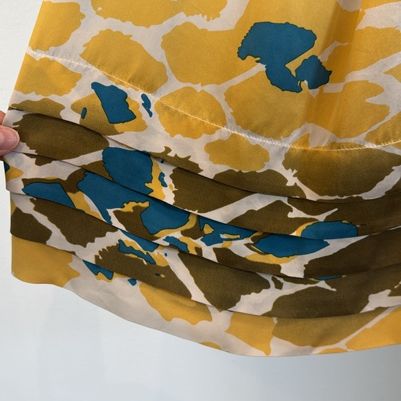 Postella Strapless Summer 100% Silk Dress – Size L, Yellow Multicolor - Picture 3 of 10